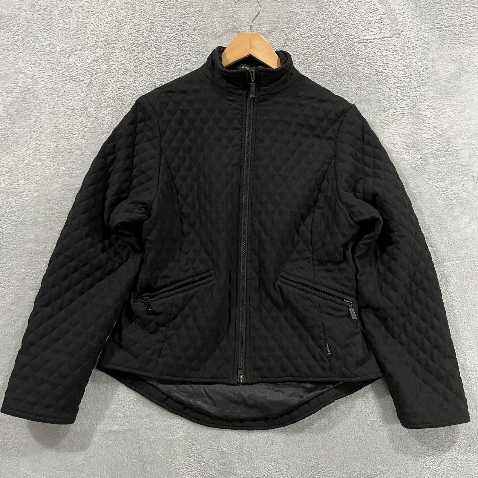 Barbour Quilted Equestrian Jacket Women's 8 Riding Preppy Full Zip Black